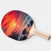 Custom Fiery Sunset Coastline - Ocean Cliffs Tischtennis Schläger (Seitenansicht)