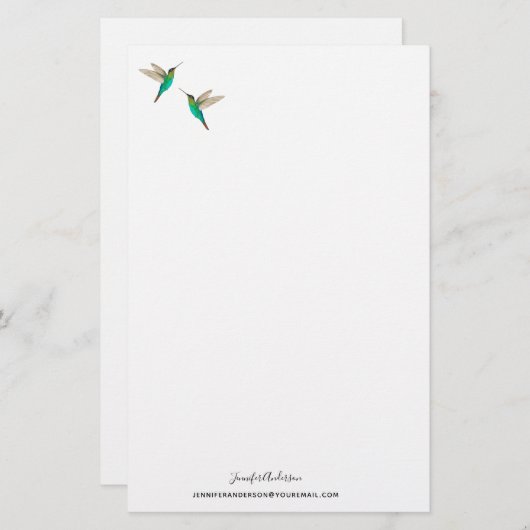 Custom Fiery-throated Hummingbirds Briefpapier (Vorne/Hinten)