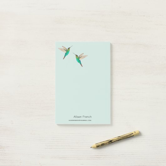 Custom Fiery-throated Hummingbirds Notepad Post-it Klebezettel (Auf Schreibtisch)
