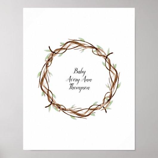 Custom Finger Print Wreath, Guest Book Alternative Poster (Vorne)