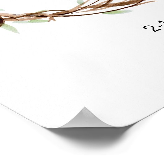 Custom Finger Print Wreath, Guest Book Alternative Poster (Ecke)