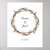 Custom Finger Print Wreath, Guest Book Alternative Poster (Vorne)