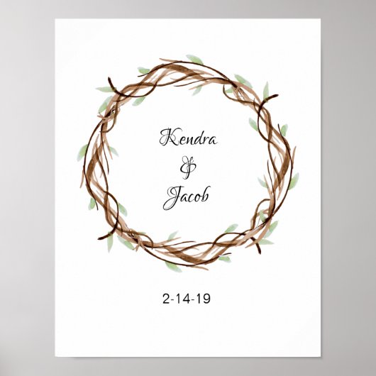 Custom Finger Print Wreath, Guest Book Alternative Poster (Vorne)