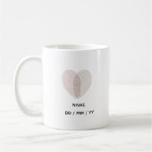 Custom Fingerprint Heart Wedding Anniversary Kaffeetasse (Links)