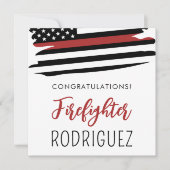 Custom Fire Academy Modern Firefighter Abschluss Karte (Vorderseite)