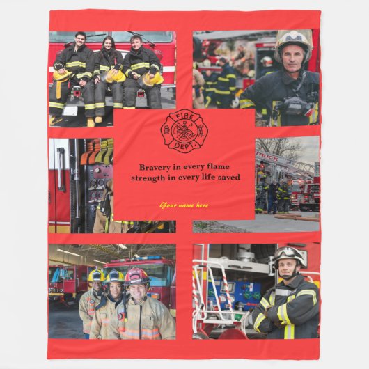 Custom Fire Dept Retirement Geschenke Blanket Feue Fleecedecke (Vorderseite)