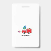 Custom Fire Truck Birthday Party Pass Gefallen Ausweis (Rückseite)