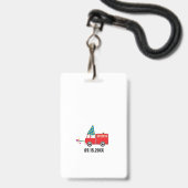 Custom Fire Truck Birthday Party Pass Gefallen Ausweis (Rückseite mit Lanyard)
