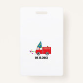 Custom Fire Truck Birthday Party Pass Gefallen Ausweis (Rückseite)