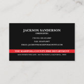 Custom Firefighter Fire Department Logo Visitenkarte (Rückseite)