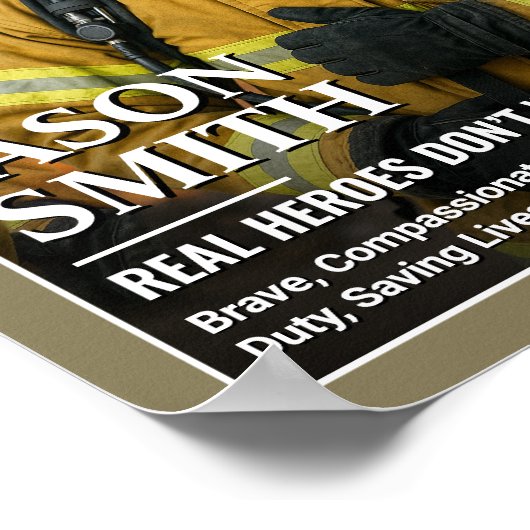 Custom Firefighter Geschenk Fireman Magazine Cover Poster (Ecke)