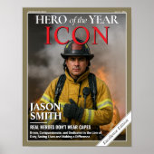 Custom Firefighter Geschenk Fireman Magazine Cover Poster (Vorne)