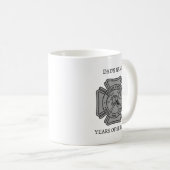 Custom Firefighter Name Years of Service Gift Kaffeetasse (VorderseiteRechts)
