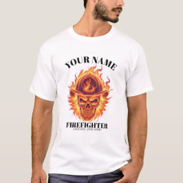Custom Firefighter  Phoenix Flame Skull Rebirth T-Shirt