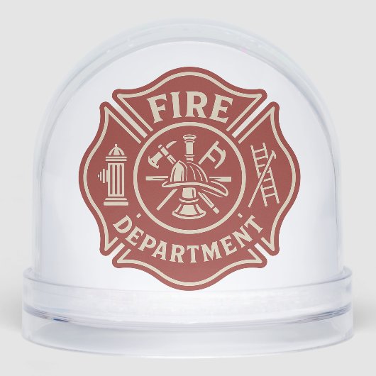 Custom Firefighter Snow Globe with Department Logo Schneekugeln (Vorderseite)