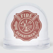 Custom Firefighter Snow Globe with Department Logo Schneekugeln (Rückseite)