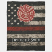 Custom Firefighter Thin Red Line Blanket Fleecedecke (Vorderseite)