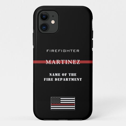 Custom Firefighter Thin Red Line Fire Department Case-Mate iPhone Hülle (Rückseite)