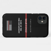 Custom Firefighter Thin Red Line Fire Department Case-Mate iPhone Hülle (Rückseite (Horizontal))