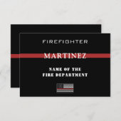 Custom Firefighter Thin Red Line Fire Department Dankeskarte (Vorne/Hinten)