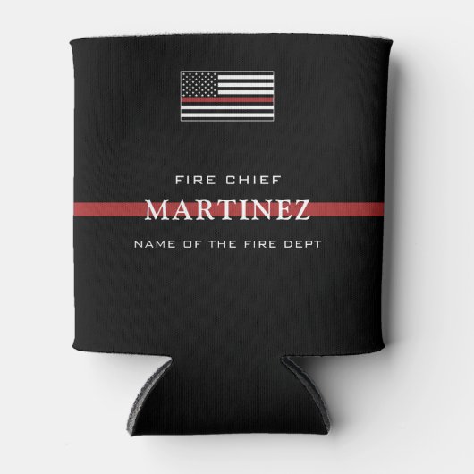 Custom Firefighter Thin Red Line Fire Department Dosenkühler (Vorderseite)