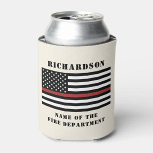 Custom Firefighter Thin Red Line Fire Department Dosenkühler