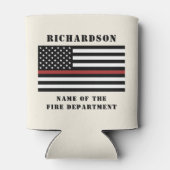 Custom Firefighter Thin Red Line Fire Department Dosenkühler (Rückseite)