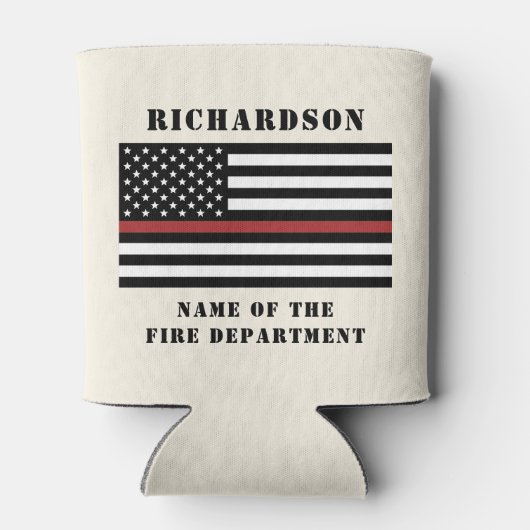 Custom Firefighter Thin Red Line Fire Department Dosenkühler (Rückseite)