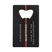 Custom Firefighter Thin Red Line Fire Department Geldbeutel Flaschenöffner (Vorderseite)