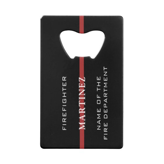 Custom Firefighter Thin Red Line Fire Department Geldbeutel Flaschenöffner (Vorderseite)