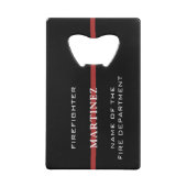 Custom Firefighter Thin Red Line Fire Department Geldbeutel Flaschenöffner (Rückseite)