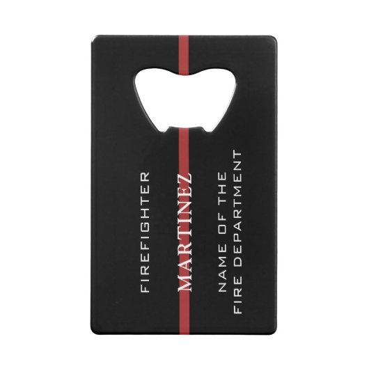 Custom Firefighter Thin Red Line Fire Department Geldbeutel Flaschenöffner (Rückseite)