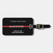 Custom Firefighter Thin Red Line Fire Department Gepäckanhänger (Vorderseite horizontal)