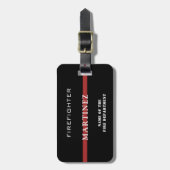 Custom Firefighter Thin Red Line Fire Department Gepäckanhänger (Vorderseite vertikal)