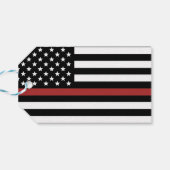 Custom Firefighter Thin Red Line Fire Department Geschenkanhänger (Rückseite Horizontal)