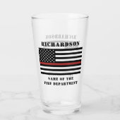 Custom Firefighter Thin Red Line Fire Department Glas (Rückseite)