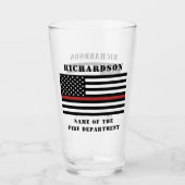 Custom Firefighter Thin Red Line Fire Department Glas (Vorderseite)