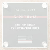 Custom Firefighter Thin Red Line Fire Department Glasuntersetzer (Rückseite)