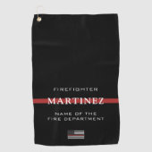 Custom Firefighter Thin Red Line Fire Department Golfhandtuch (Vorderseite)