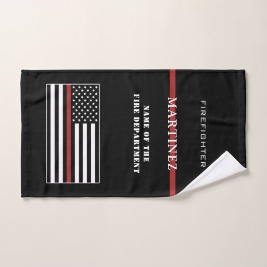 Custom Firefighter Thin Red Line Fire Department Handtuch (Handtuch)