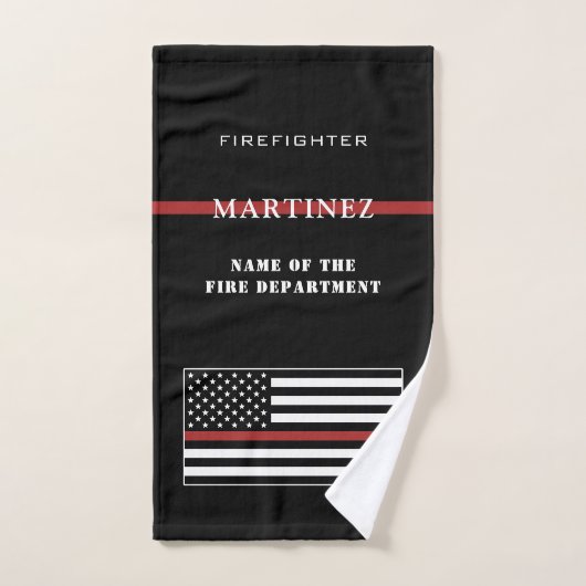 Custom Firefighter Thin Red Line Fire Department Handtuch (Handtuch)