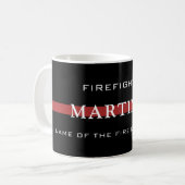 Custom Firefighter Thin Red Line Fire Department Kaffeetasse (Vorderseite Links)