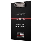Custom Firefighter Thin Red Line Fire Department Klemmbrett (Links)