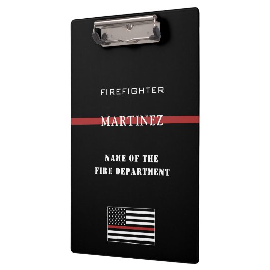 Custom Firefighter Thin Red Line Fire Department Klemmbrett (Links)