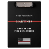 Custom Firefighter Thin Red Line Fire Department Klemmbrett (Vorderseite)