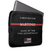 Custom Firefighter Thin Red Line Fire Department Laptopschutzhülle (Vorne Rechts)
