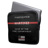 Custom Firefighter Thin Red Line Fire Department Laptopschutzhülle (Vorderseite Links)