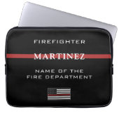 Custom Firefighter Thin Red Line Fire Department Laptopschutzhülle (Vorderseite)