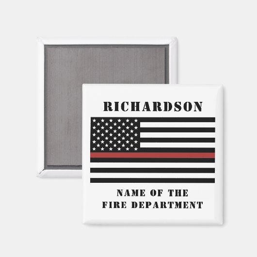 Custom Firefighter Thin Red Line Fire Department Magnet (Vorderseite/Rückseite)