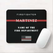 Custom Firefighter Thin Red Line Fire Department Mousepad (Mit Mouse)